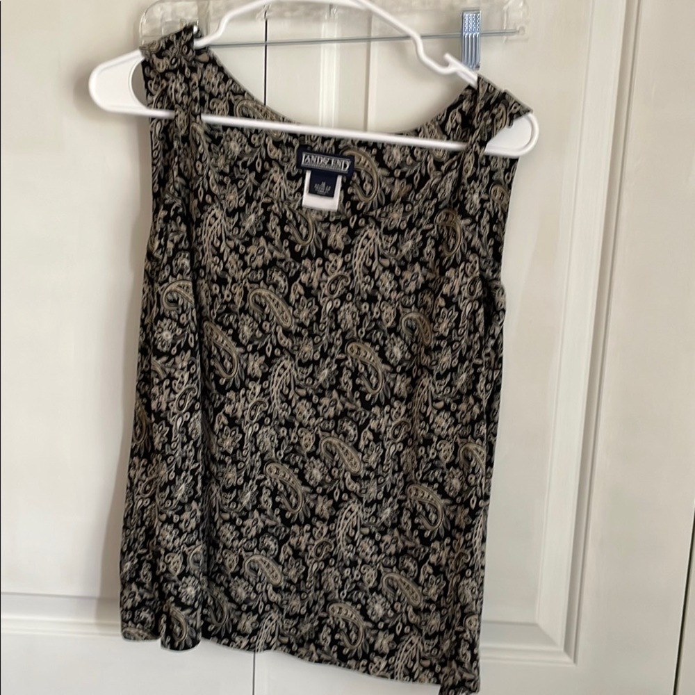 Lands End , Silk tank, Paisley Women's size 16